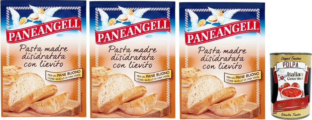 Pasta Madre Disidratata con Lievito, Mutter Pasta mit Hefe dehydriert für Brot bread, Dehydrierter Sauerteig mit Brauerhefe und Mörsermehl 3x 30 ...