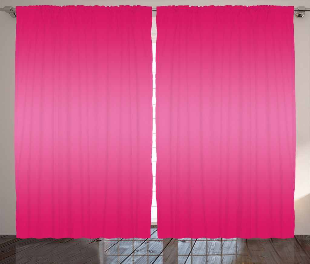 ABAKUHAUS Ombre Rustikaler Gardine, Modernes rosa Raum-Design, Schlafzimmer Kräuselband Vorhang mit Schlaufen und Haken, 280 x 245 cm, Rosa