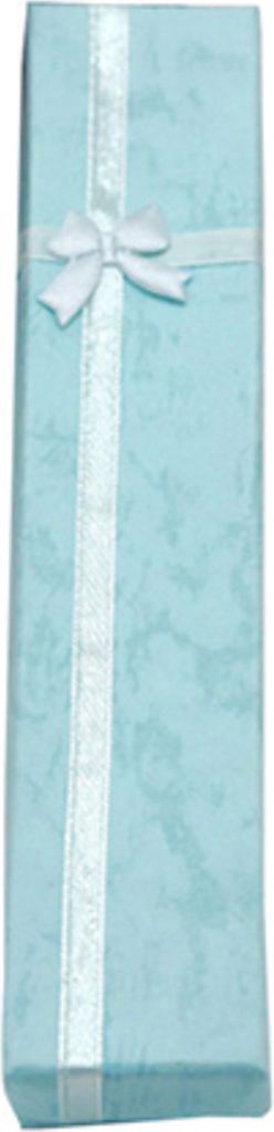 1 Stück elegante Schleife lange Halskette Armband Display Aufbewahrungsbox Schmuck Geschenkbox-Himmelblau