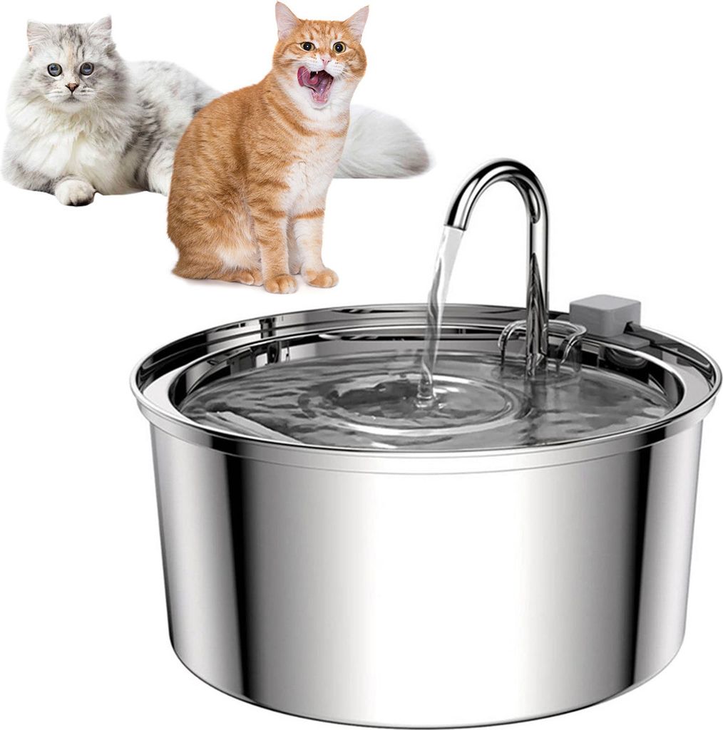 Haustier-Trinkbrunnen Mit Netzteil, 3.2L Kapazität Wasserspender, Doppelter Filter, Wasserhahn-Design, Leiser Betrieb, Einfache Reinigung