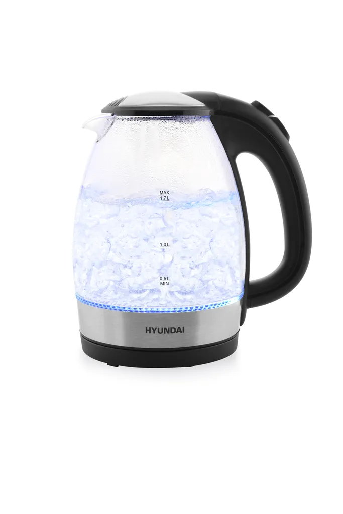 Bouilloire Hyundai Verre 2200W : Sécurité Surchauffe et Arrêt Automatique