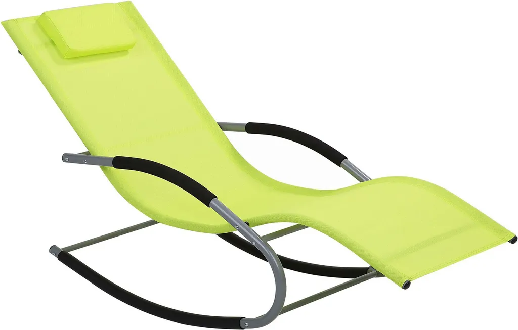 Chaise longue à bascule Carano vert tilleul Lumarko avec structure robuste