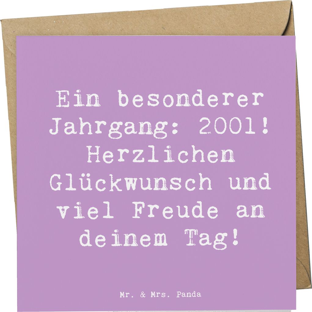 Mr. & Mrs. Panda Klappkarte Spruch 2001 Geburtstag - Lavendeltraum - Geschenk, Geburtstagsgeschenk, Geburtsjahr, Happy Birthday, Glückwunschkarte,...