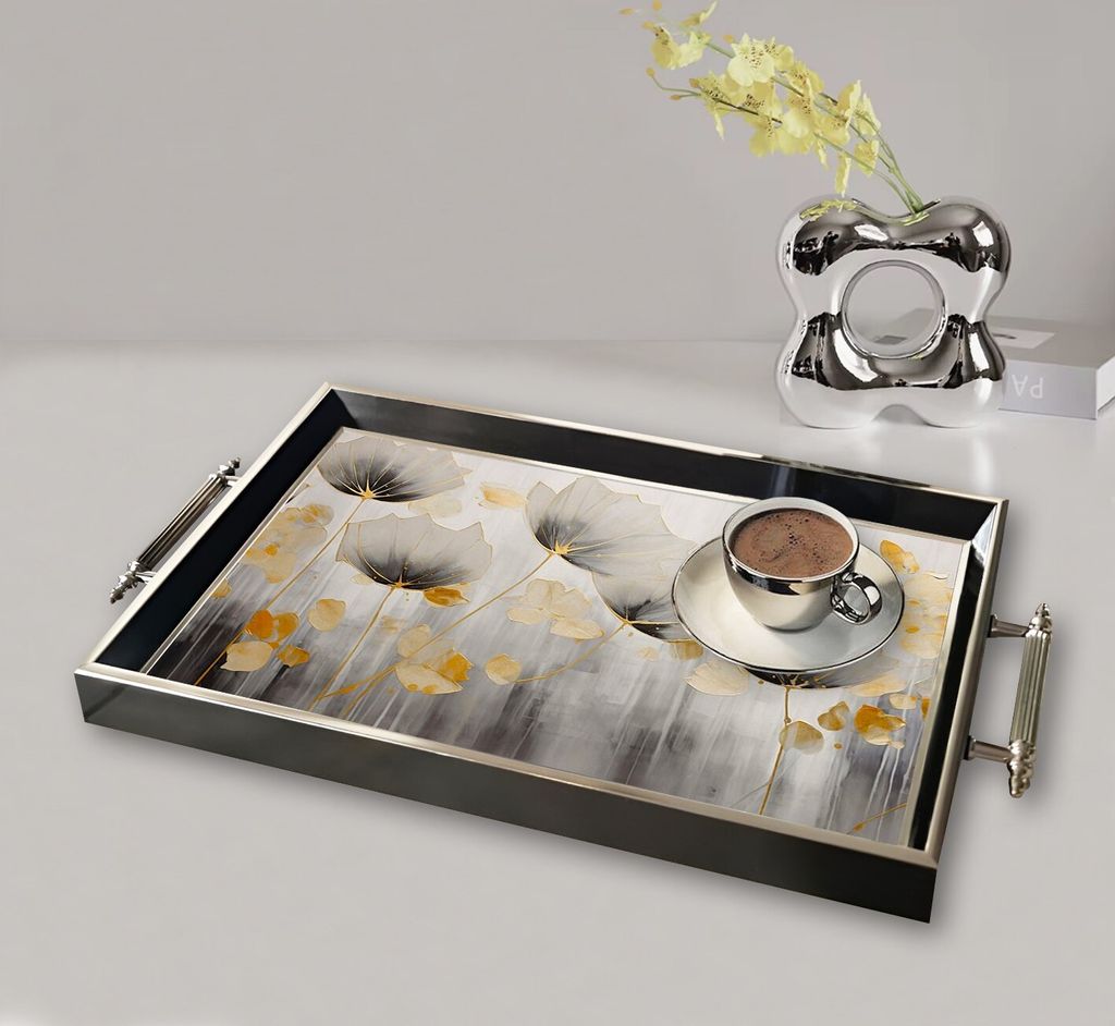 Evila Originals, TPG9817, Tablett, Mehrfarbig, 100 % GLAS, 50 x 29 x 3,5 cm