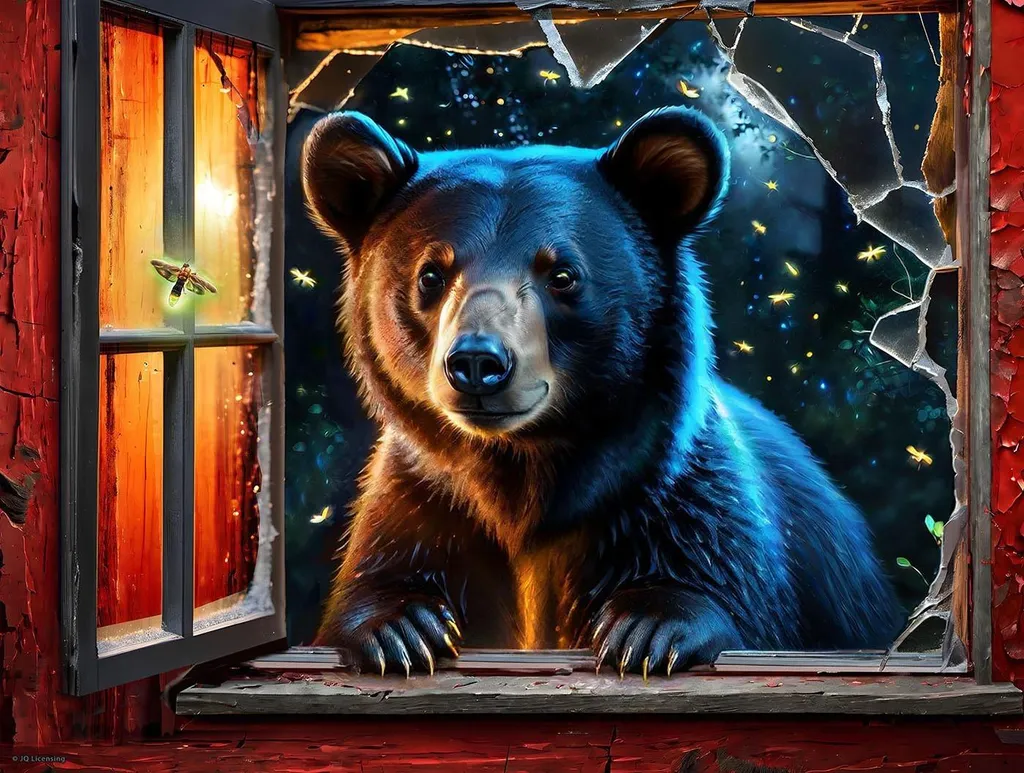 Puzzle de 500 pièces pour adultes et ados - L'ours et les lucioles Art