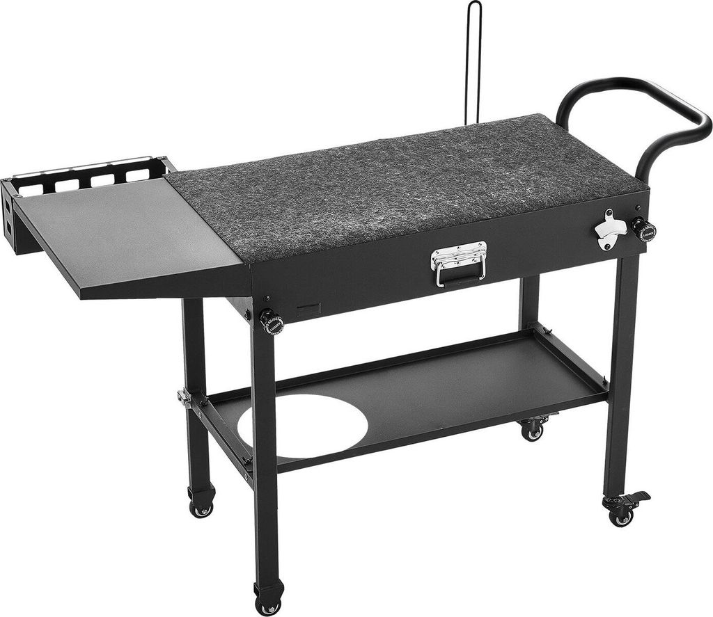 Outdoor Grill Cart, 787 x 432mm Tabletop Size Grilling Table, Foldable Outdoor Cooking Table with Tissue Holder, Hooks, Wheels, Side Table, BBQ Pre...
