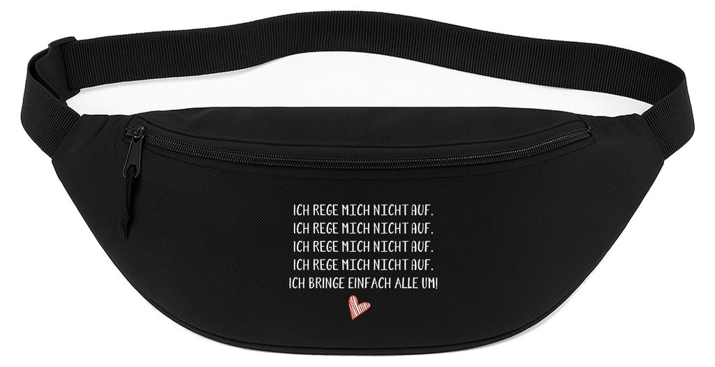 Huuraa Bauchtasche Rege mich nicht auf bringe alle um 2,5 Liter Black Polyester Crossbody Bag Geschenkidee