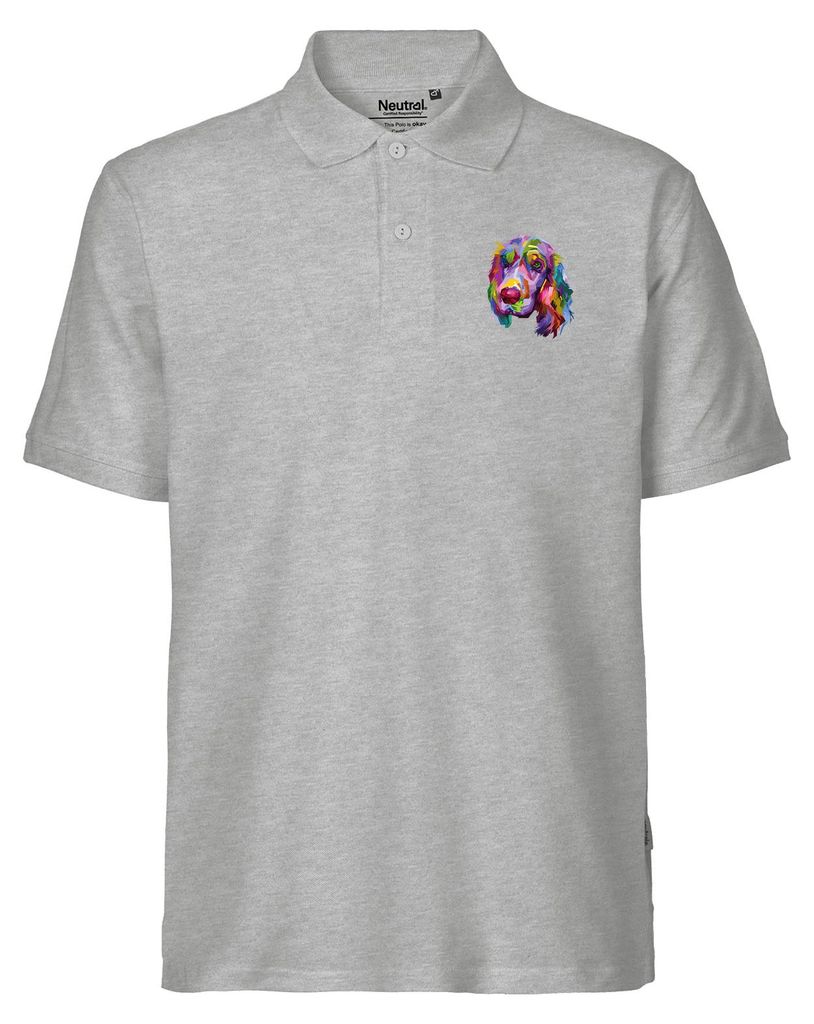 Huuraa Herren Polo Shirt Cocker Spaniel Colorful XXL Sport Grey Bio Baumwolle Fairtrade Poloshirt Geschenkidee