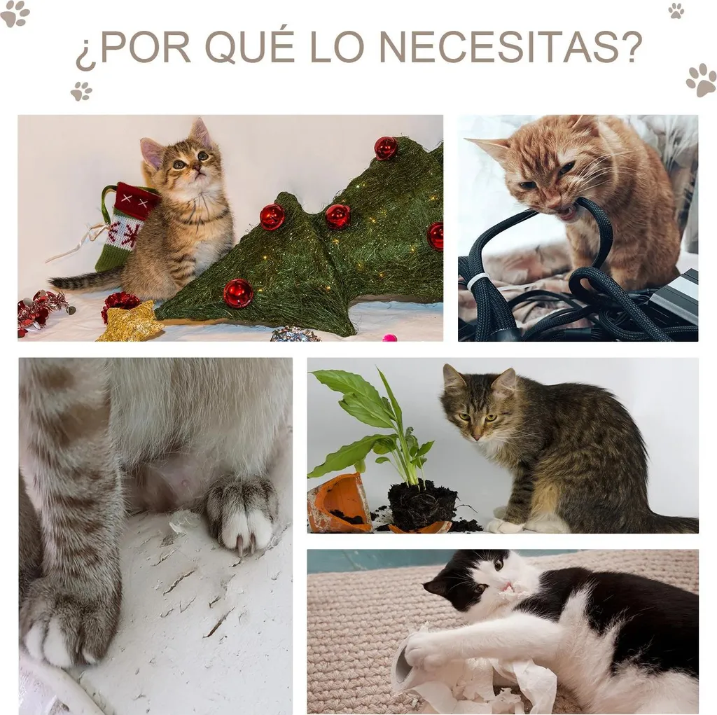 Tour à grimper pour chat sur 2 niveaux avec troncs à griffer gris