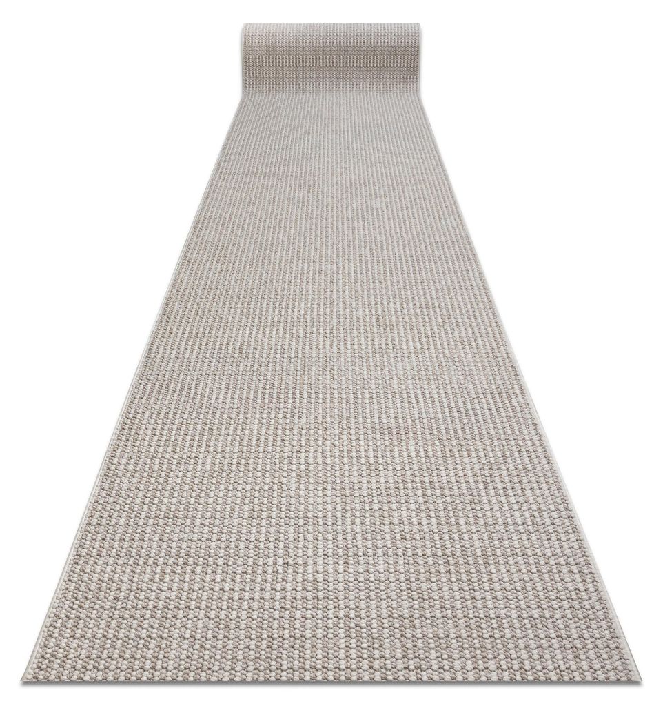 Läufer CASABLANCA LOOP weiß / beige, Schleife weich 100cm beige 100x450 cm