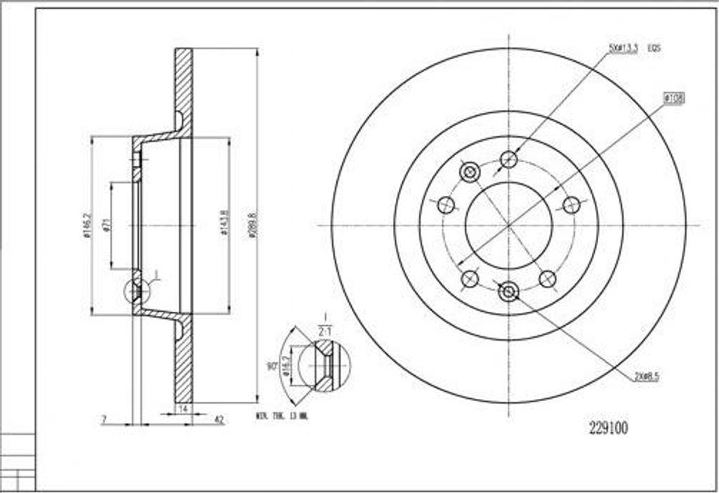 HART 229 100 Bremsscheibe OE 424922 kompatibel mit Jumpy, Scudo, Expert