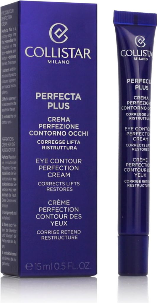 Collistar Perfecta Plus Eye Contour Perfection Cream, Augencreme, Frauen, Jeder Hauttyp, Antiaugenringe, Anti-Falten, Aufhellend, Kräftigend, Tube...