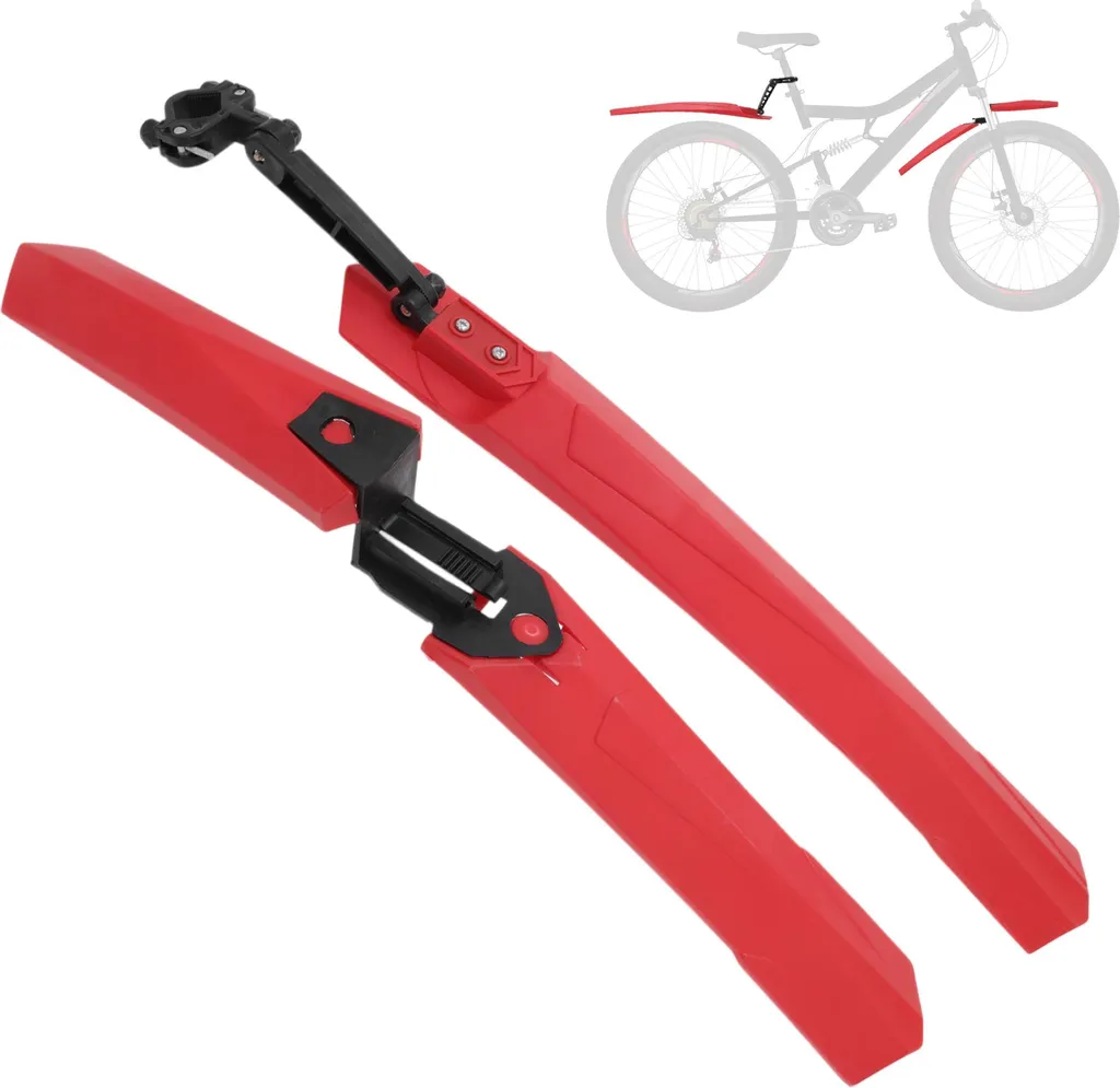 Garde-boue vélo Lengthen rouge : kit ailes ultra résistant et ajustable