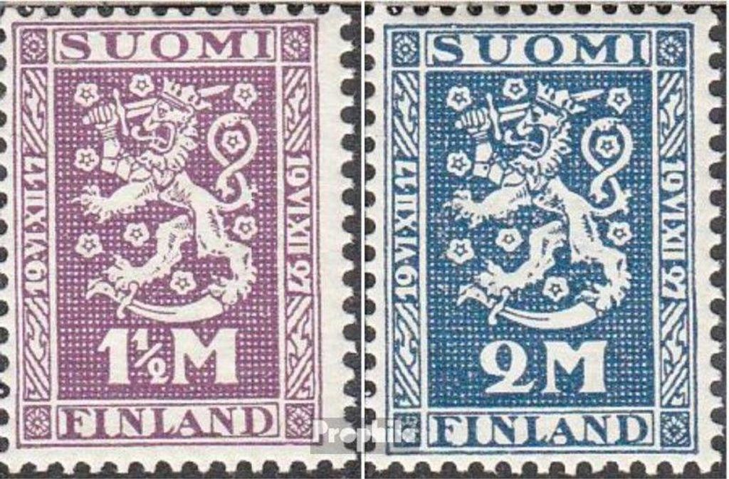 Briefmarken Finnland 1927 Mi 126W-127W (kompl.Ausg.) Produktbild 
