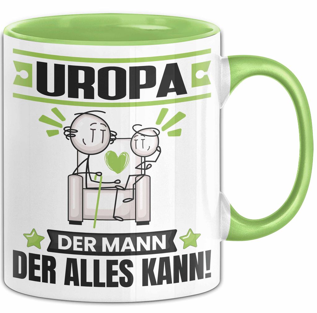 Uropa Tasse Geschenk für Uropa Der Mann Der Alles Kann Geschenkidee zum Geburtstag (Grün)