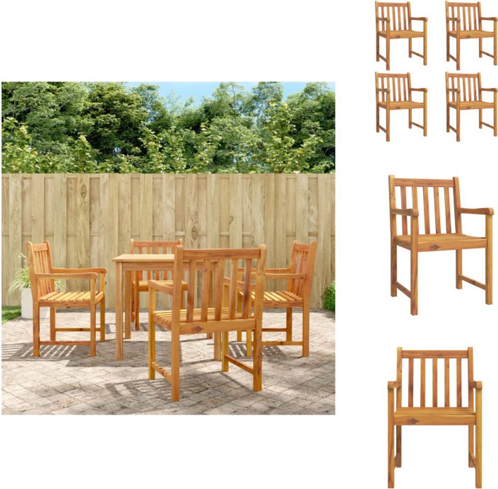 vidaXL Gartenstühle 4 Stk. 56x55,5x90 cm Massivholz Akazie - Gartenstühle