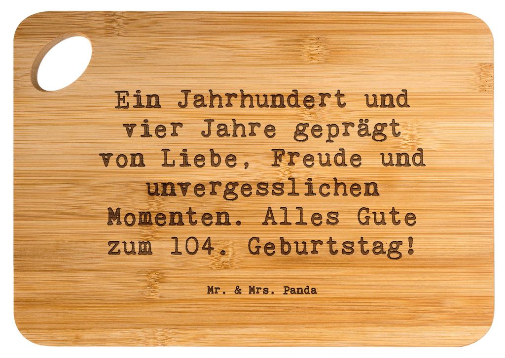 Mr. & Mrs. Panda schneidunterlage Spruch 104. Geburtstag - Transparent - Geschenk, Jubiläum, Hackbrett, Liebe, Geburtstagserinnerungen, Schneidebr...