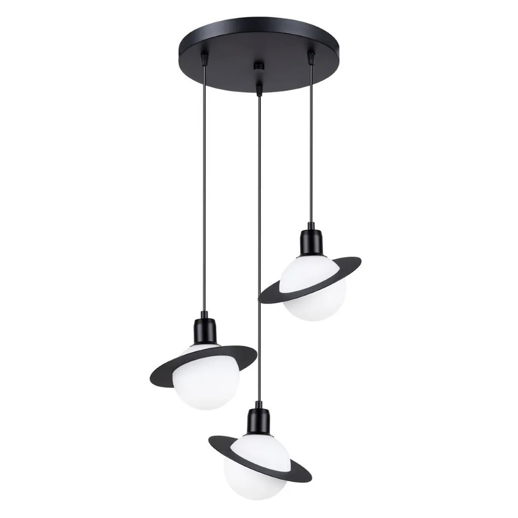 Lampada Sospensione HYPERION 3P Nero Sollux Lighting 3xG9 Acciaio Moderno