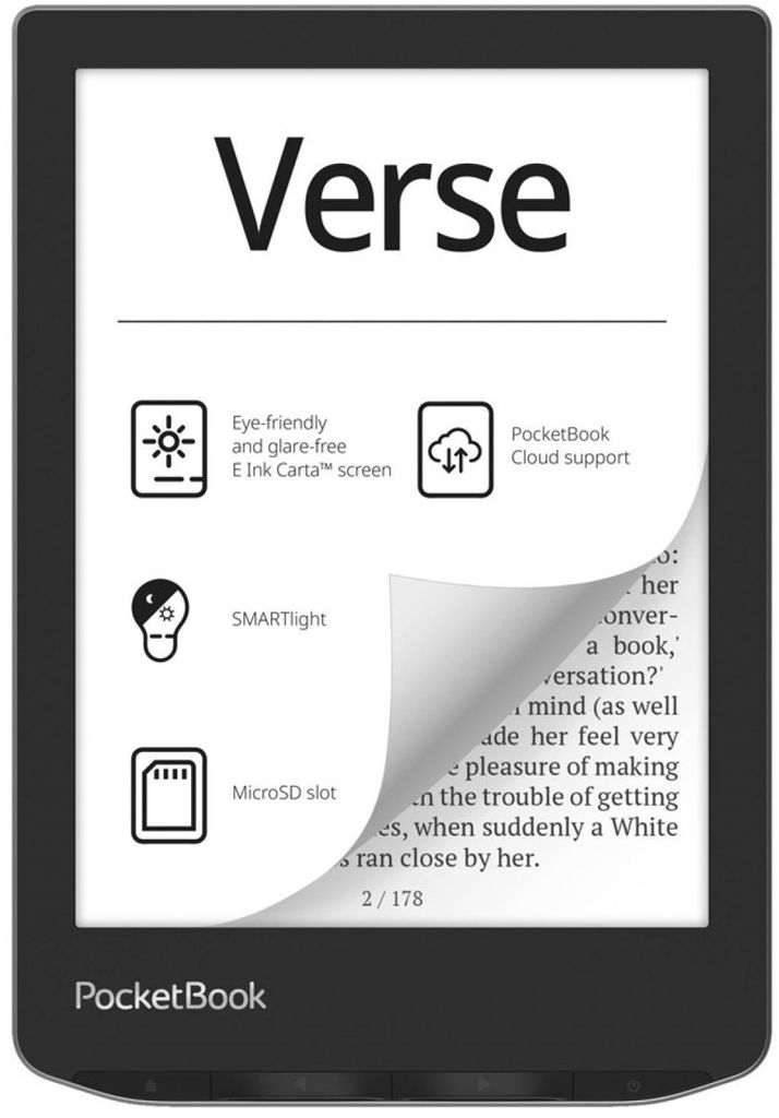PocketBook Verse E-Reader 6 Zoll Grau - Brillanter E Ink Produktbild 