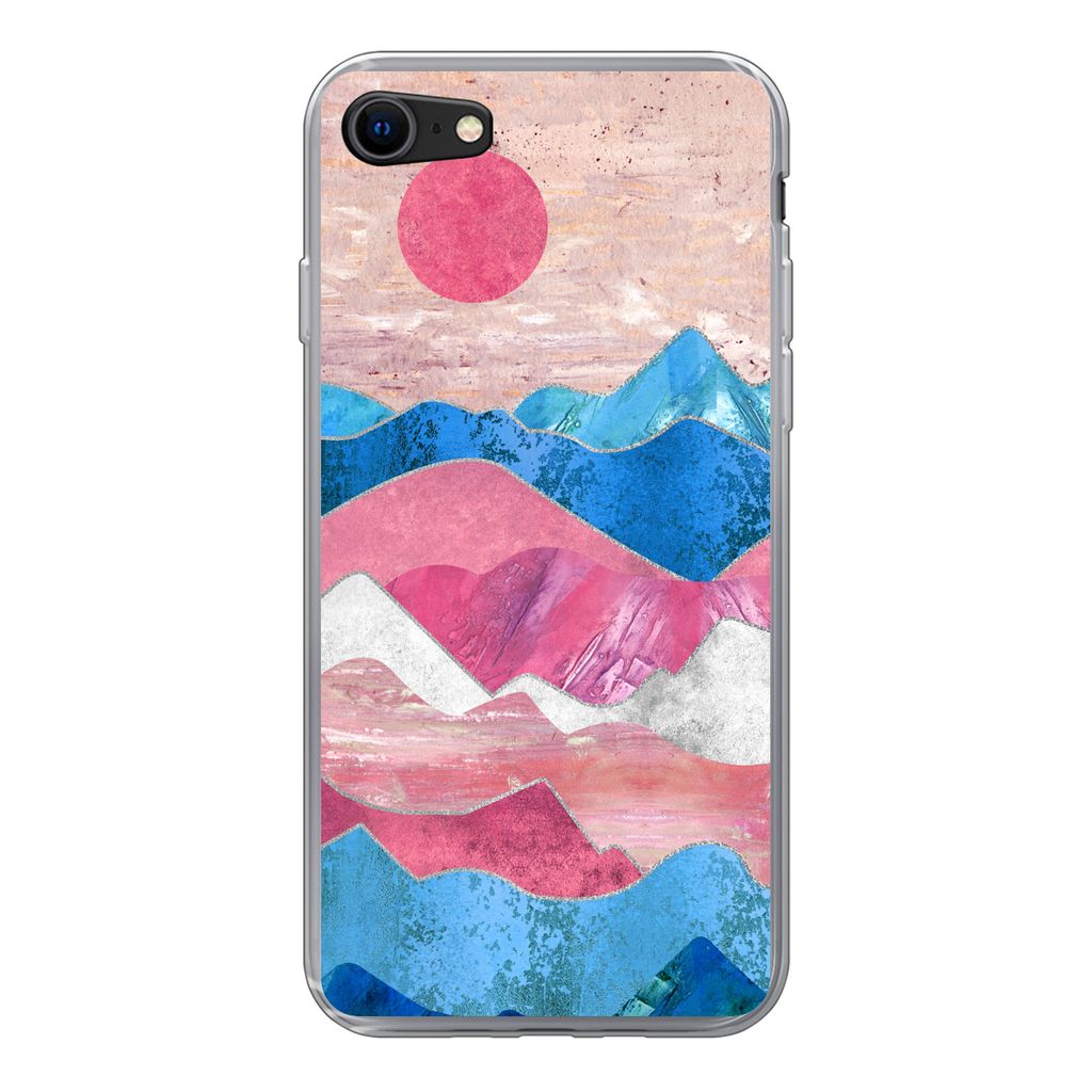 MuchoWow Handyhülle Schutzhülle Hülle für iPhone SE 2022 Stolz - Transgender - Marmor Silikon Softcase Handy Hülle - Schutzhülle
