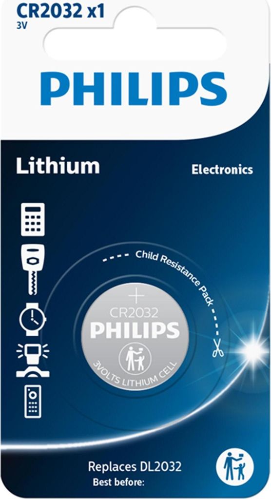 Philips Lithium Knopfzelle CR2032 - CR2032