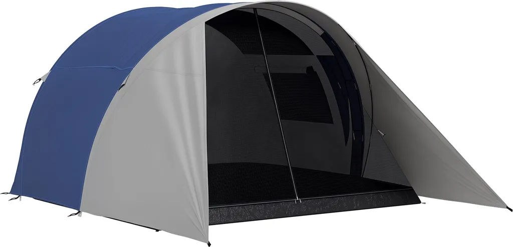 Grande Tente de Camping Familiale 4 Places Tunnel Imperméable Outsunny
