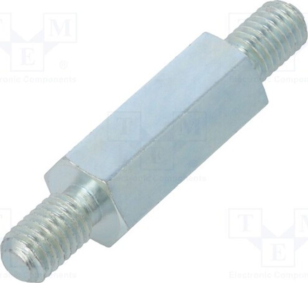 10x Distanzmuffe mit Gewinde 30mm sechskant Außengew: M8 4213X30 Distanzelemente