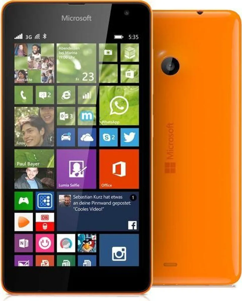 Lumia 535 Microsoft Orange Windows 8.1 avec Écran 5 Pouces IPS