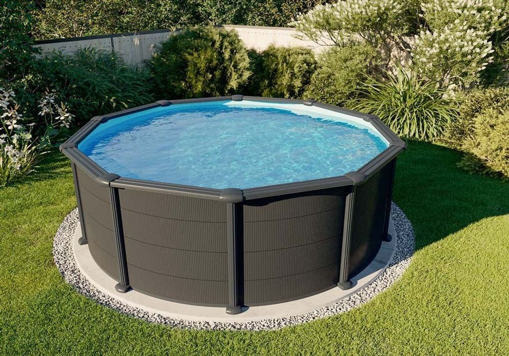 Gre Pools Stahlwandpool Sylt Pool aus Metall in Grau Produktbild
