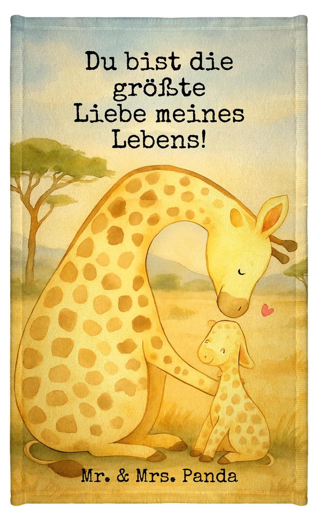 Mr. & Mrs. Panda Handtuch Giraffe Kind Design - Weiß - Geschenk, Afrika, Klein, gäste wc, Gästetuch, Lieblingsmensch, Mama, Mutter, Gästehandtu...