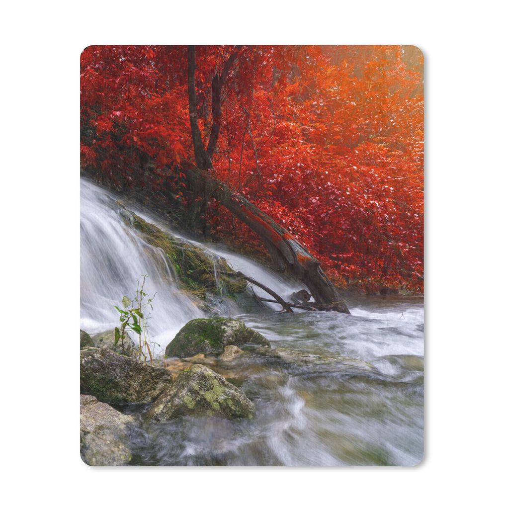 MuchoWow Mauspad Mousepad Wasserfall - Felsen - Wasser - Herbst 30x40 cm - Mousepads - Maus Mat - Pad - Mausunterlage - Mausmatten