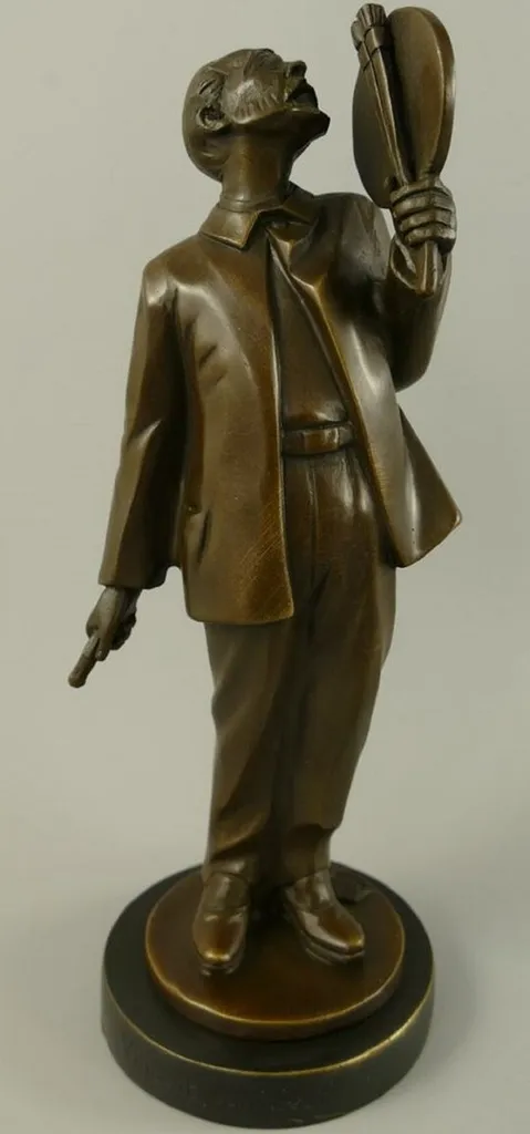 Sculpture en bronze Art Nouveau Van Gogh sur socle marbre luxe 26 cm