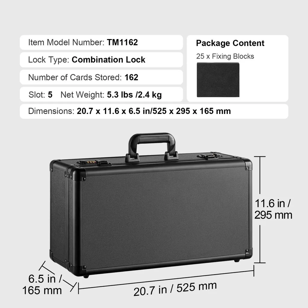 Coffret de protection pour cartes de collection avec serrure codée 162
