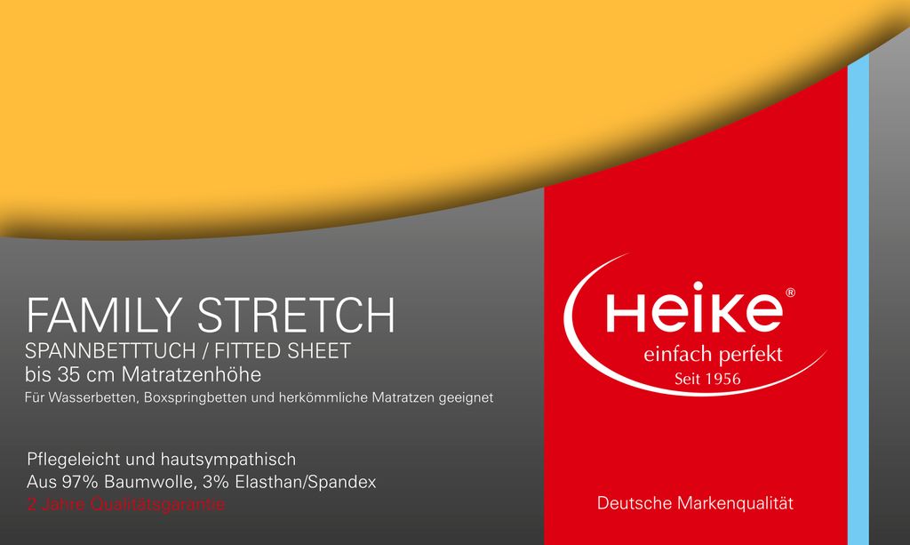 Heike Spannbettlaken, Jersey Family Stretch, 97% Produktbild 