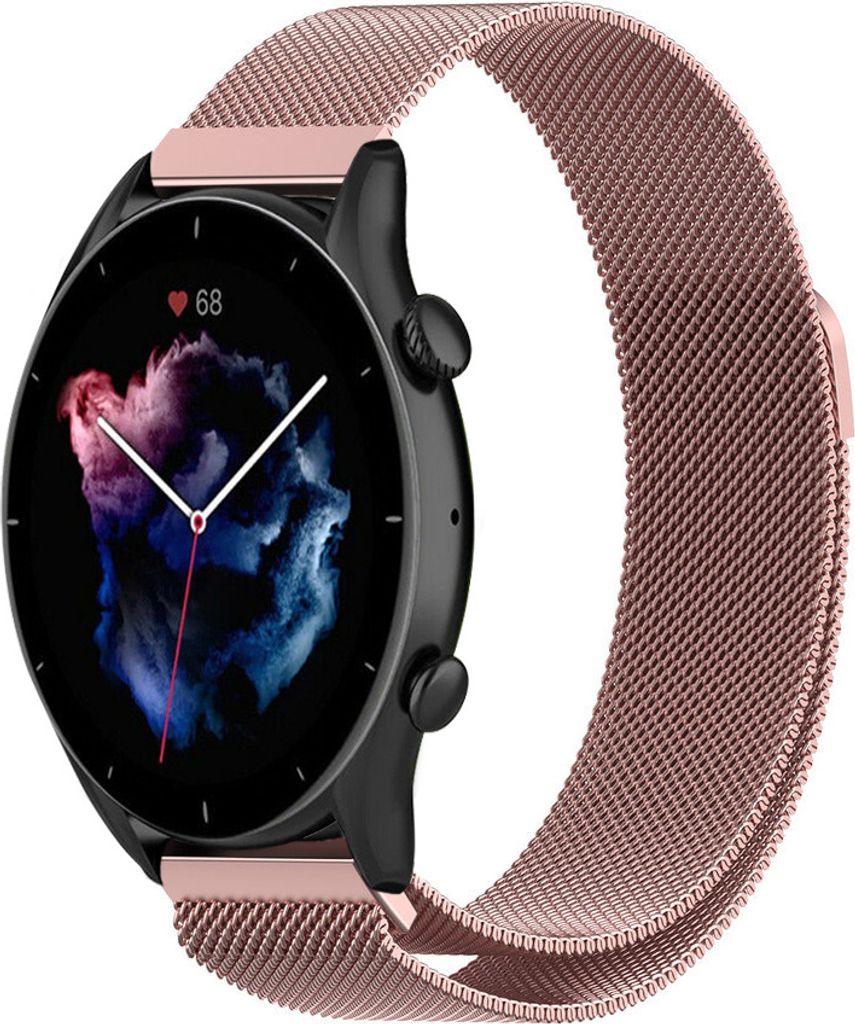 Strap-it Milanese Armband - Kompatibel mit Amazfit GTR 3 (Pro) Armband Ersatzarmband Edelstahl - Armband mit Magnetverschluss - Hochwertiges Materi...