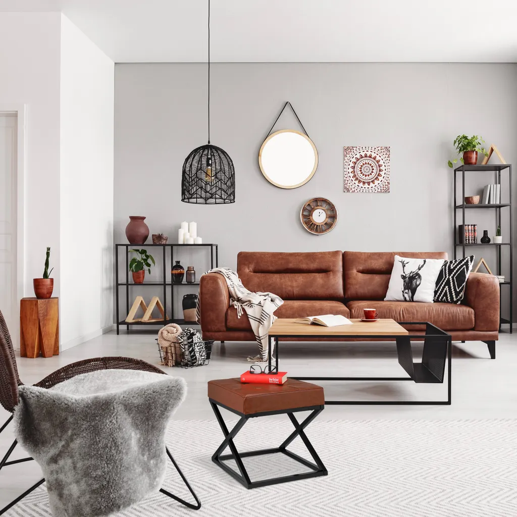 Pouf Relaxdays Similpelle: Design Contemporaneo per Casa Moderna - 5