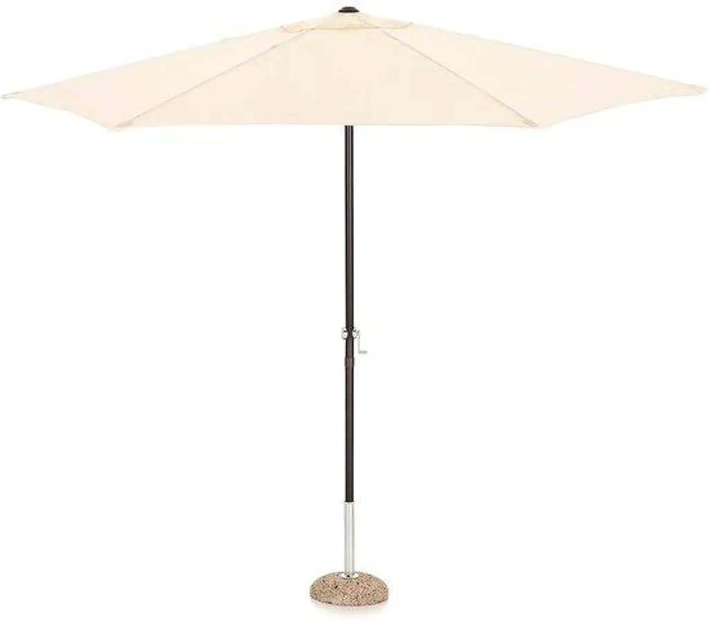 Parasol droit 3m pour terrasse coloris crème et mât blanc en métal résistant