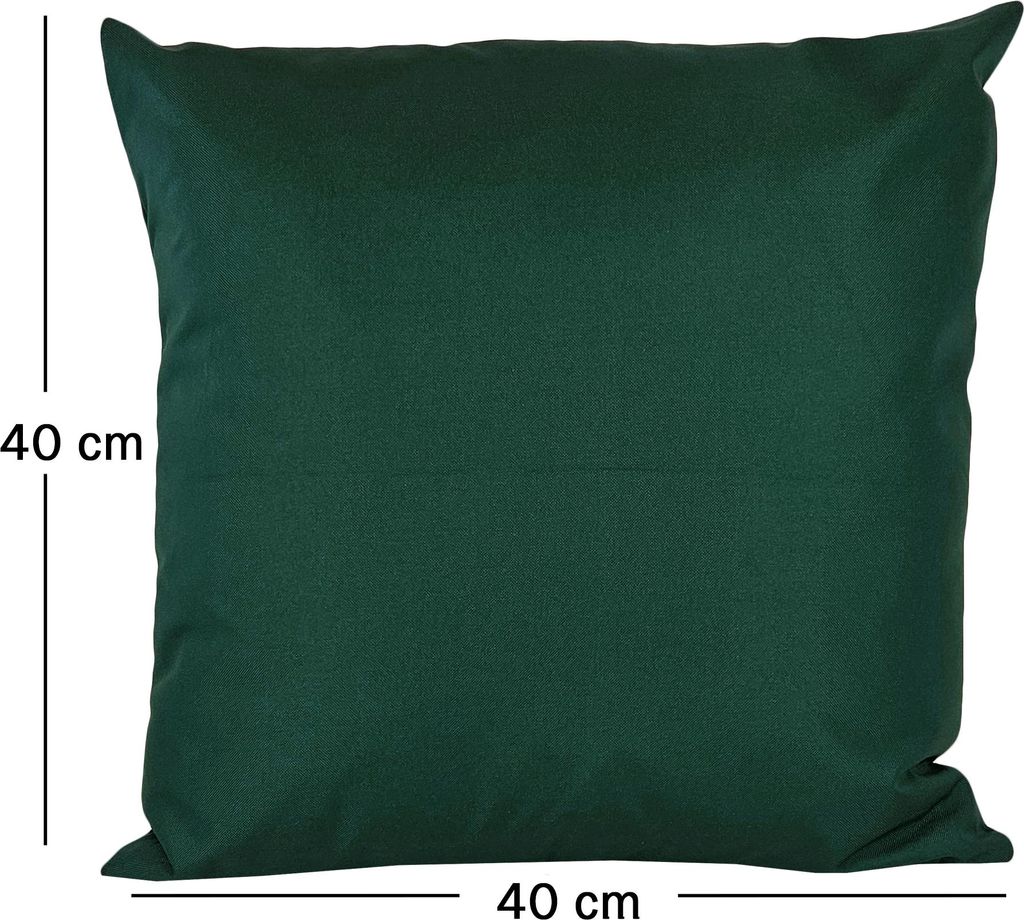 JACK 1x 40x40cm Outdoor Kissenhülle Bezug Lounge Garten Einfarbig, Farbe:Dunkelgrün