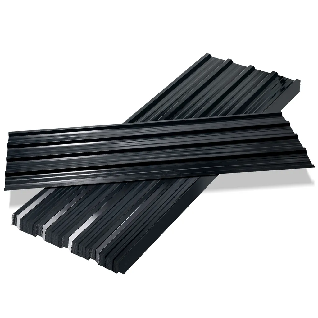 24 Lastre Lamiera Profilata per Tetti e Pareti Antracite 129x46cm