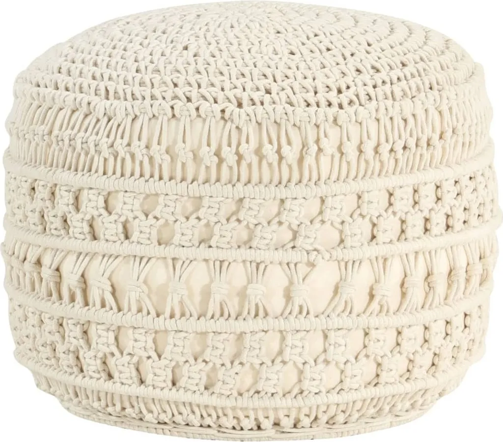 Pouf en macramé 45x30 cm idéal pour repose-pieds ou assise de méditation
