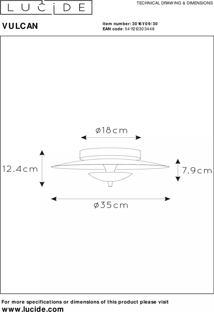 Luminaire Plafonnier LED Rond Moderne VULCAN Noir et Or pour Salon - 3