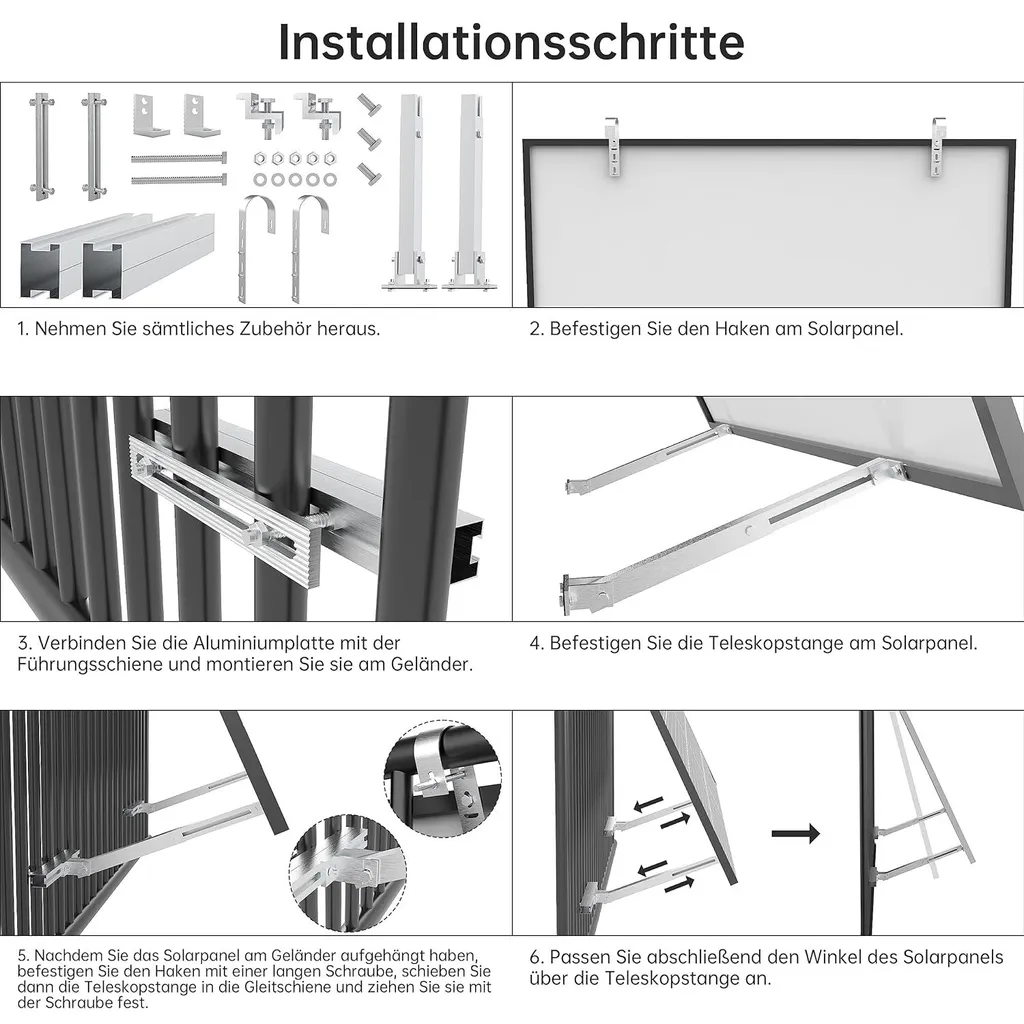 Structure Solaire pour Station de Balcon et Toit avec Angle Variable - 6