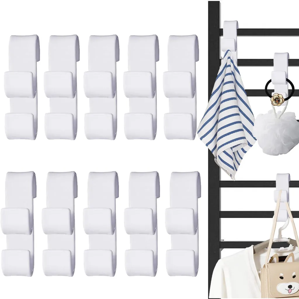 Crochets de Radiateur Robustes en Blanc pour Salle de Bain - Lot de 10