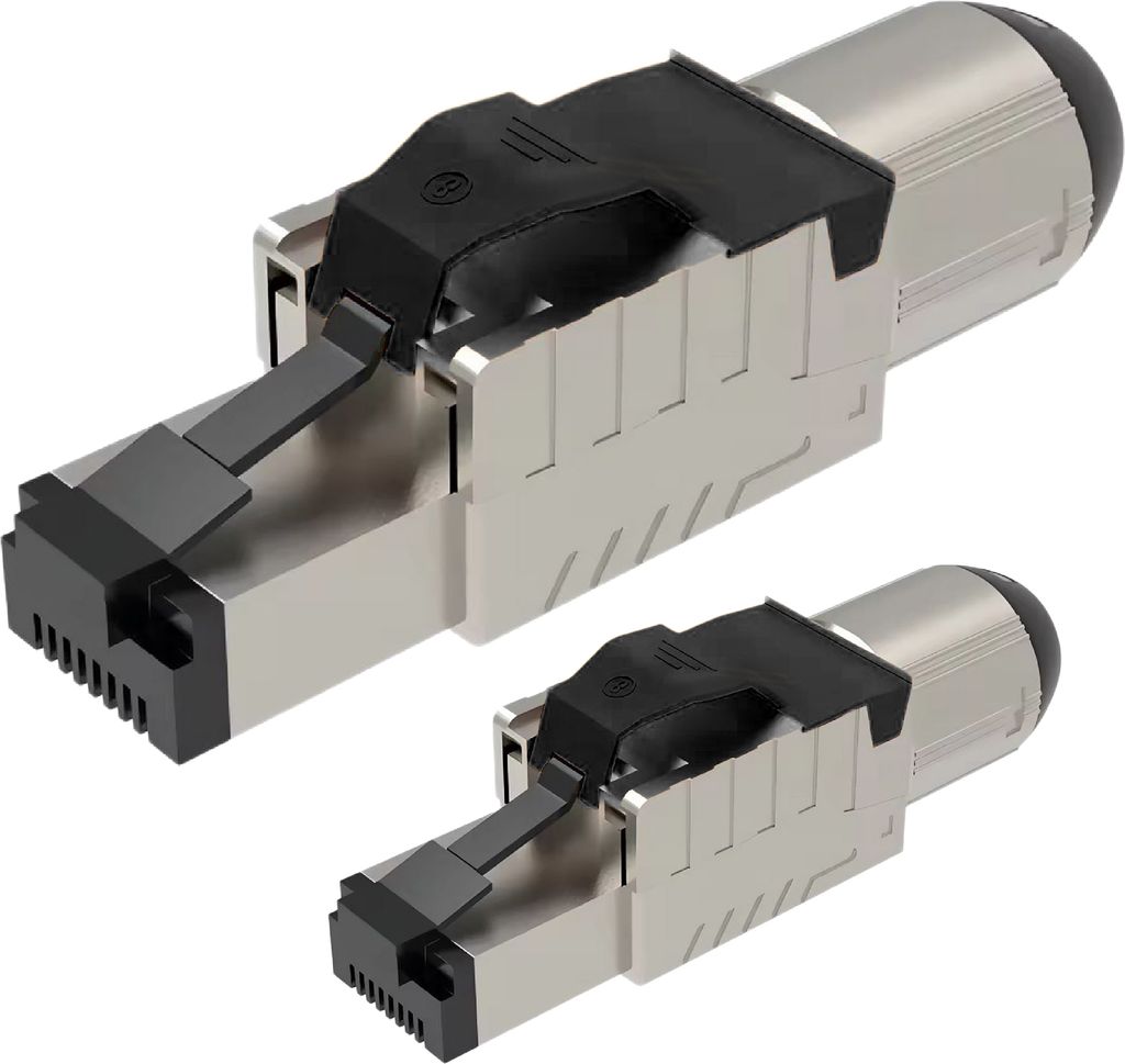 Netzwerkstecker Cat8 Cat8.1 RJ45 Stecker 2x Steckverbinder werkzeuglos geschirmt