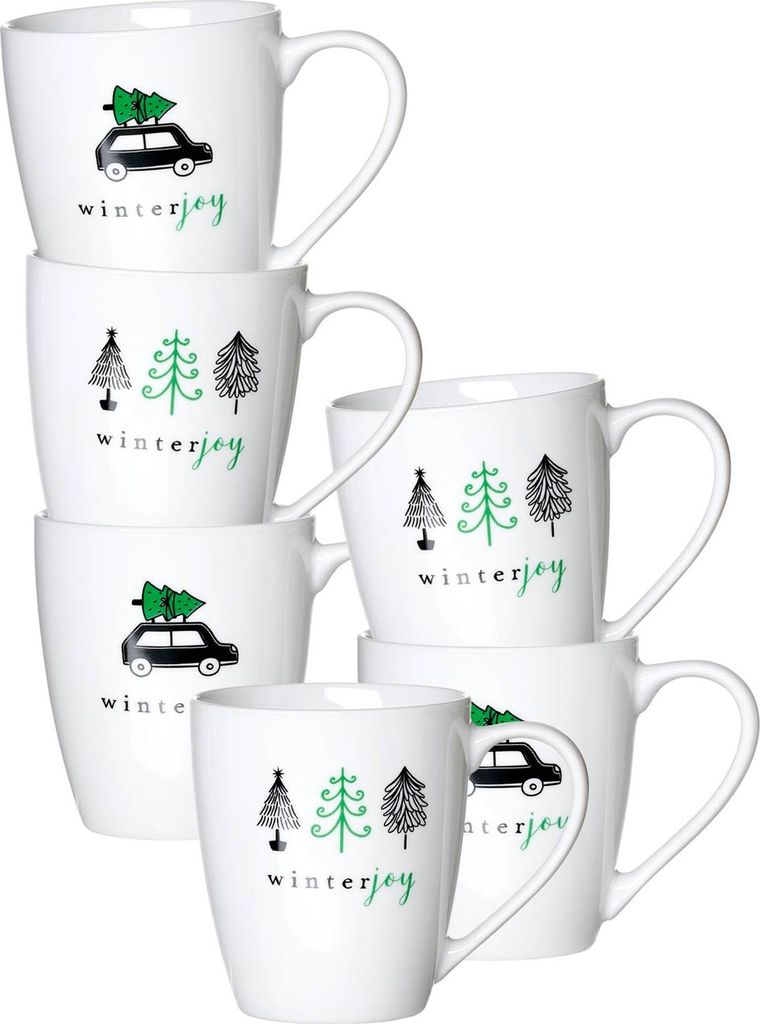Ritzenhoff & Breker Winter Joy Green Henkelbecher 360 ml 6er Set
