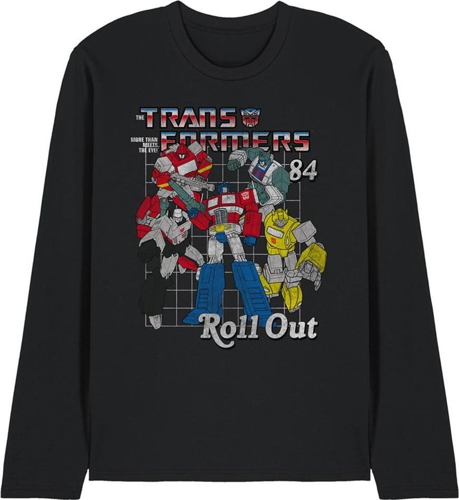 Transformers - "Roll Out" T-Shirt für Herren/Damen Uni, Langärmlig TV26533 (L) (Schwarz)