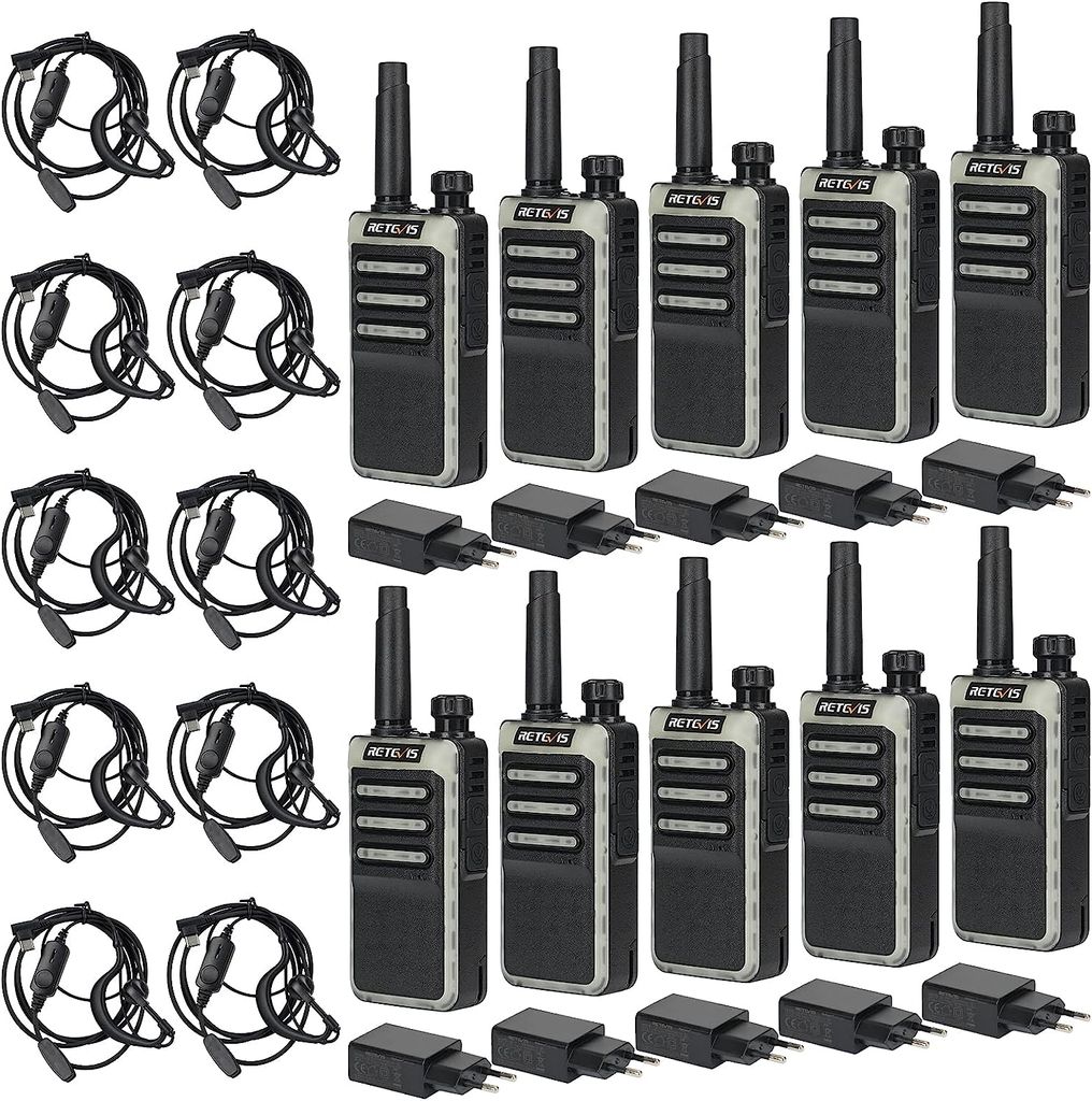 Retevis RB666 Funkgerät Klein, PMR446 Professional Funkgeräte Set Wiederaufladbares Schnellladegerät, Drahtloser Klon, VOX Tragbares Walkie Talk...