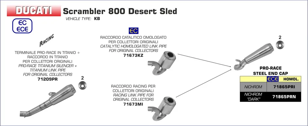Raccord ARROW Ducati : Adaptateur pour Collecteur Origine Montage Facile