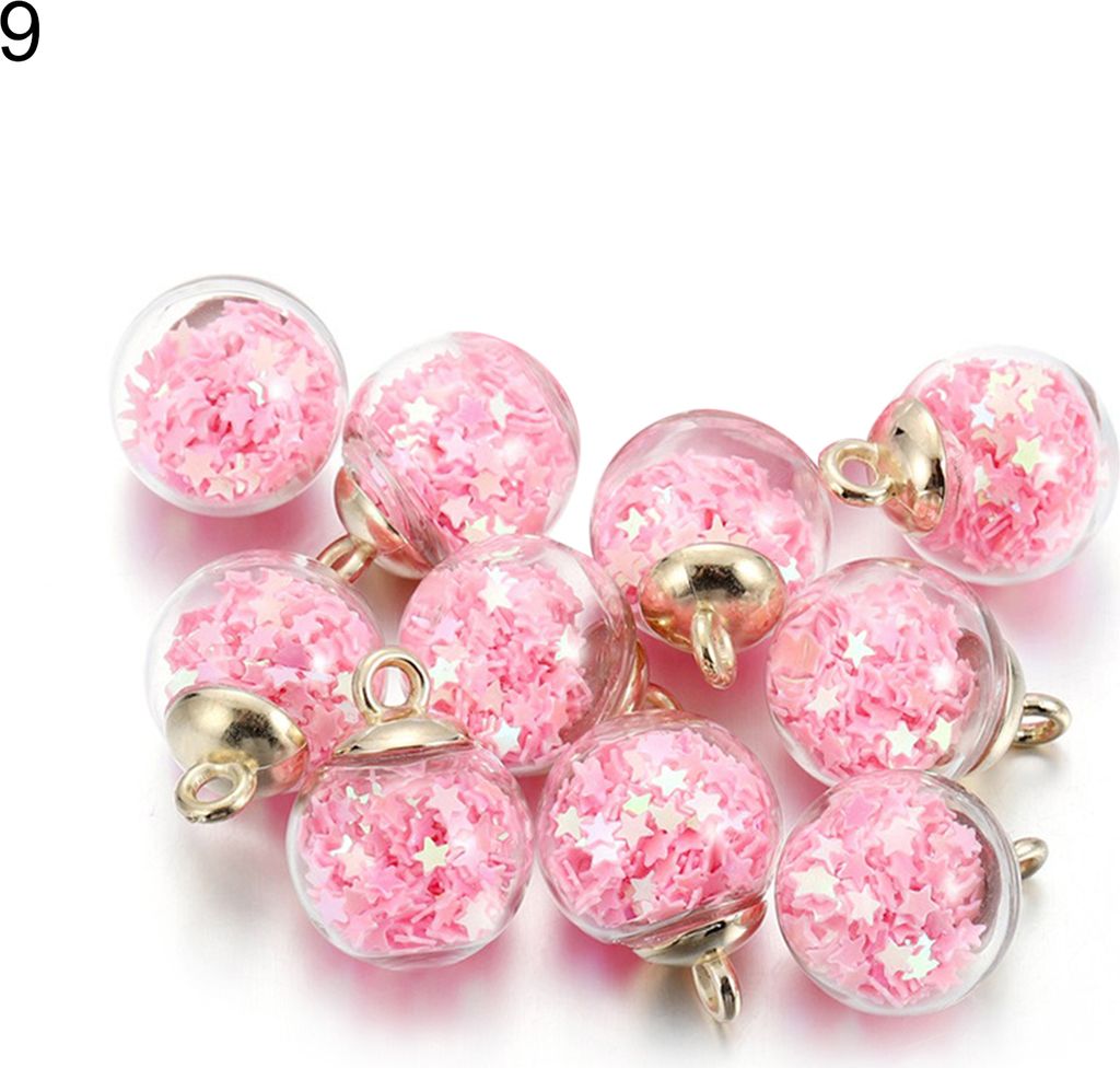 10pcs Glaskugeln auffällige Miniglas klare Perlenanhänger für Zuhause.-9