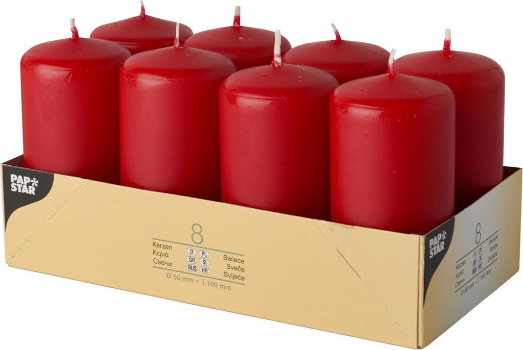 Papstar 17987, Zylinder, Rot, 16 h, 8 Stück(e) Produktbild 